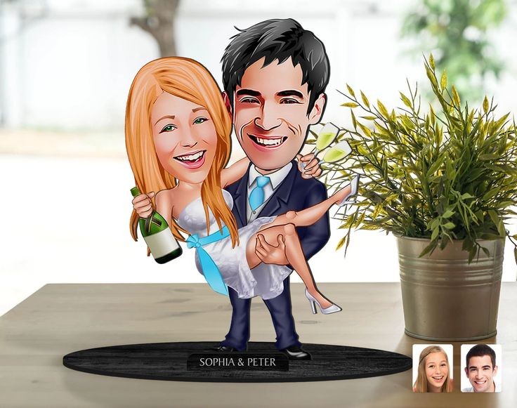 Marriage Celebration Couple Caricature Sculpture