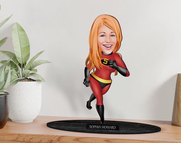 Super Women Caricature Sculpture