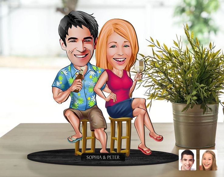 Summer Couble Caricature Sculpture