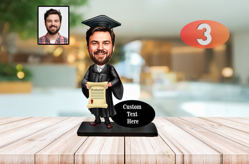 Graduation Male Caricature Sculpture