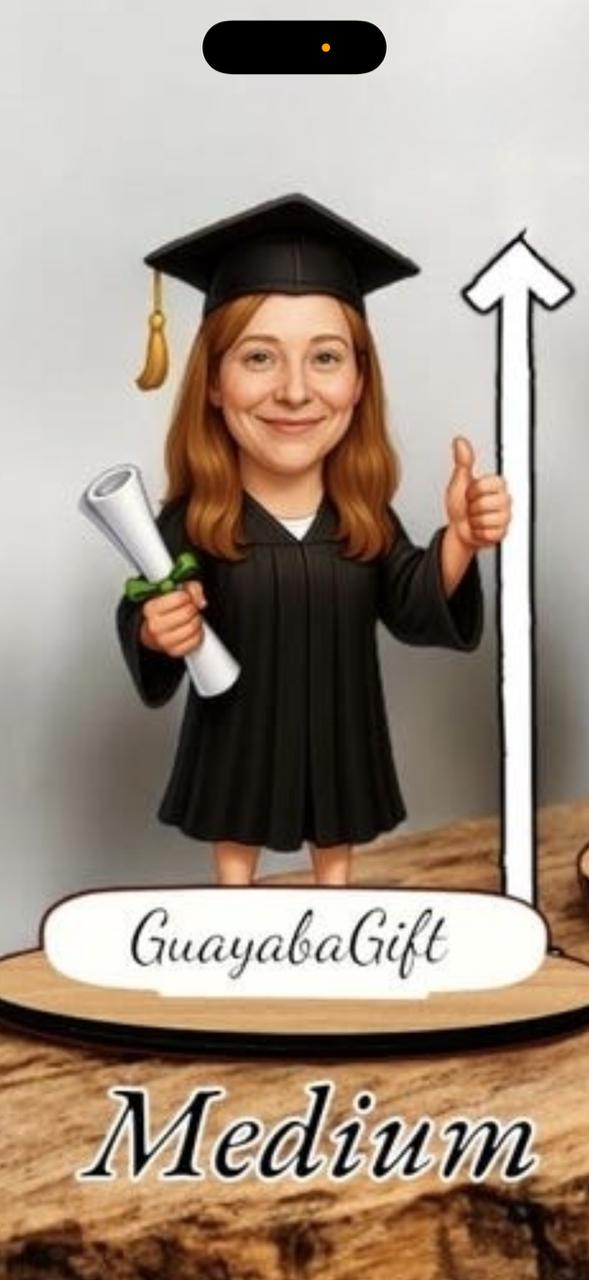 Graduation Female Caricature Sculpture