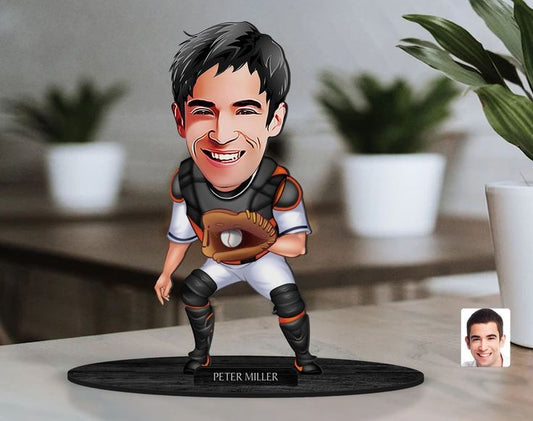 Baseball Sport Male Caricature Sculpture