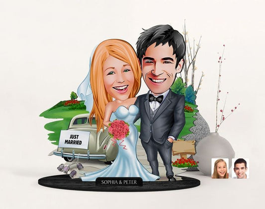 Just Married Caricature Sculpture