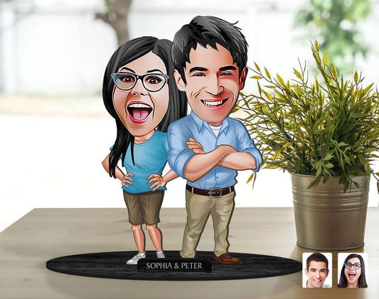 Couple Caricature Sculpture