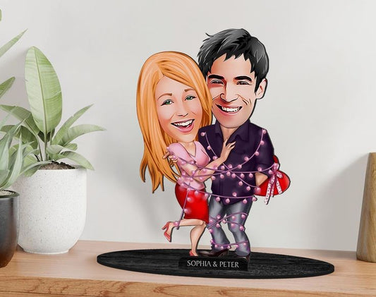 Valentine Couple Caricature Sculpture