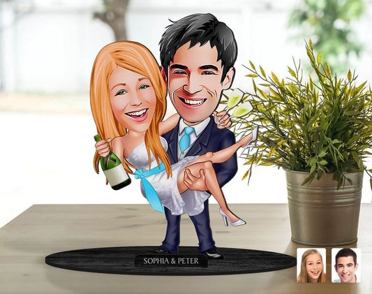 Marriage Celebration Couple Caricature Sculpture