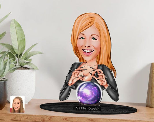 Magical Power Female Caricature Sculpture