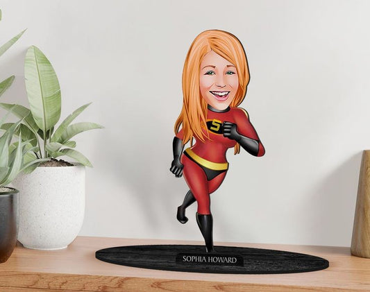 Super Women Caricature Sculpture