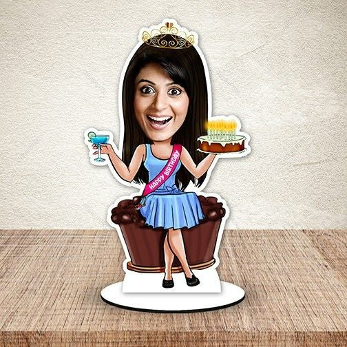Birthday Girl Dress Celebration Caricature Sculpture