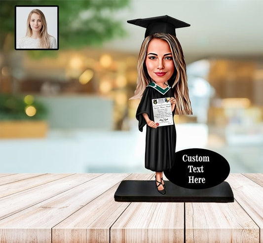 Graduation Cermony Female Caricature Sculpture