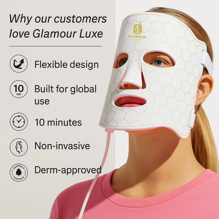 Glamour Luxe 7-Color LED Face Mask – Anti-Aging & Acne Light Therapy