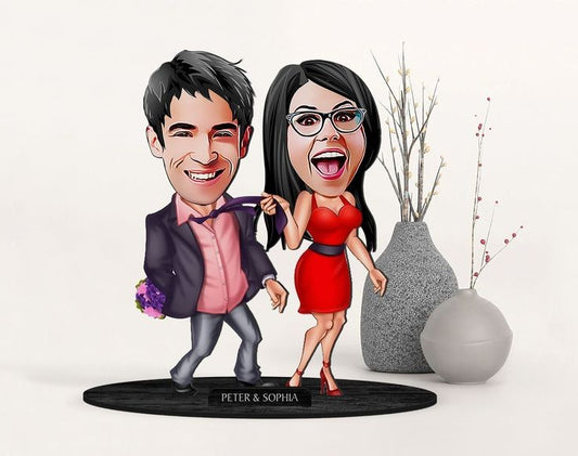 Romantic Couble Caricature Sculpture