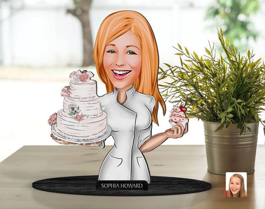 Baker Caricature Sculpture