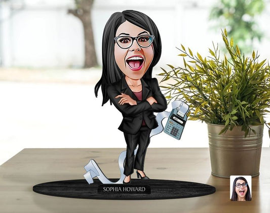 Mathmatical Female Caricature Sculpture