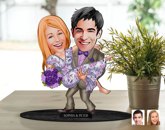 Engagment Celebration  Caricature Sculpture