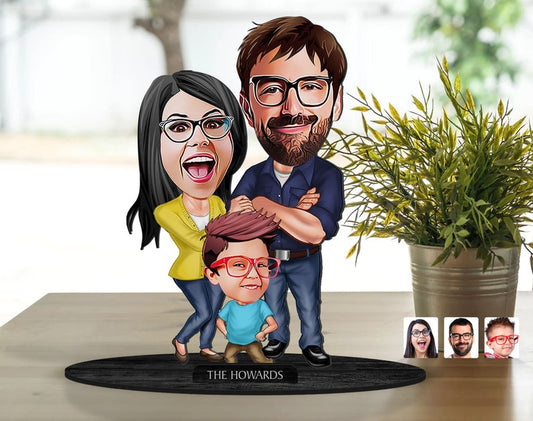 Family Boy Caricature Sculpture