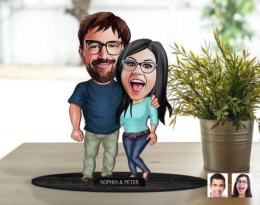 Couble Caricature Sculpture