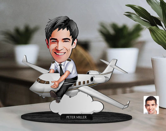 Pilot Caricature Sculpture