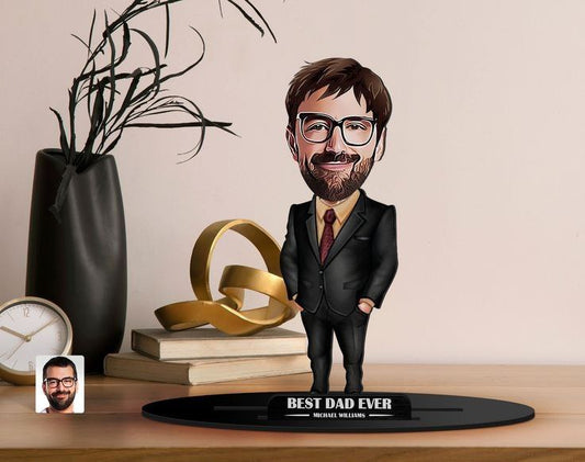 Best Dad Caricature Sculpture