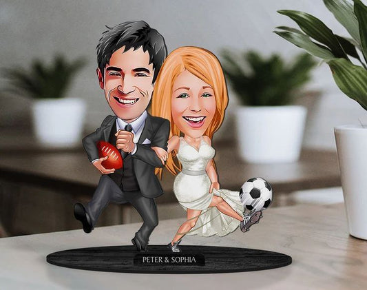 Athletic Marriage Caricature Sculpture